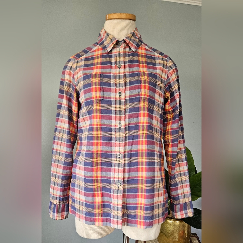 Pendleton Multi Madras Plaid Flannel Style Shirt Coastal Western Cabincore S